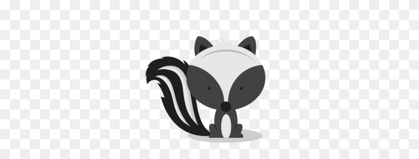 260x260 Download Cute Skunk Clipart Scared Skunk Clip Art - Raccoon Clipart Black And White