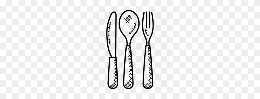 260x260 Download Cutlery Clipart Cutlery Knife Spoon - Silverware Clipart Black And White