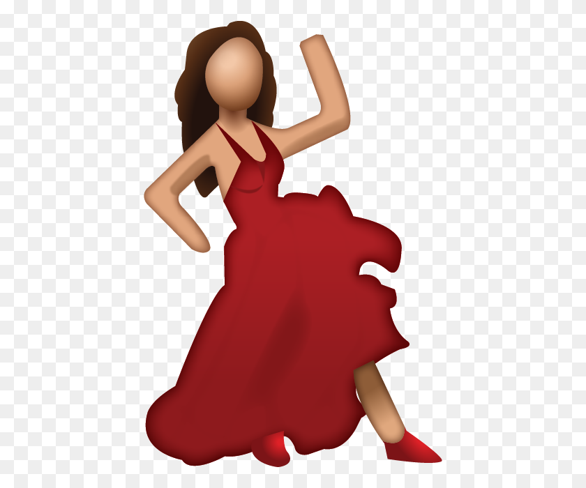640x640 Скачать Танцовщица В Красном Платье Emoji Emoji Island - Танцы Emoji Png