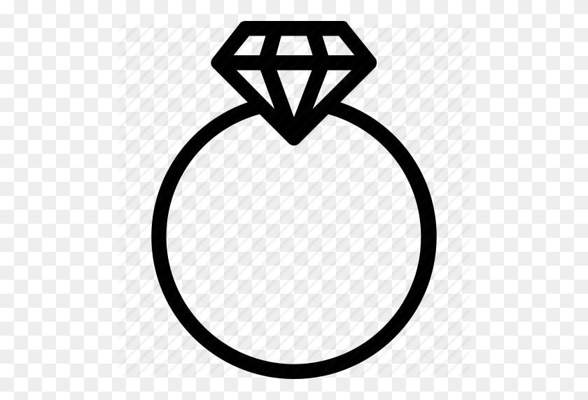 512x512 Download Diamond Ring Icon Clipart Wedding Ring Clip Art Ring - Ring Black And White Clipart