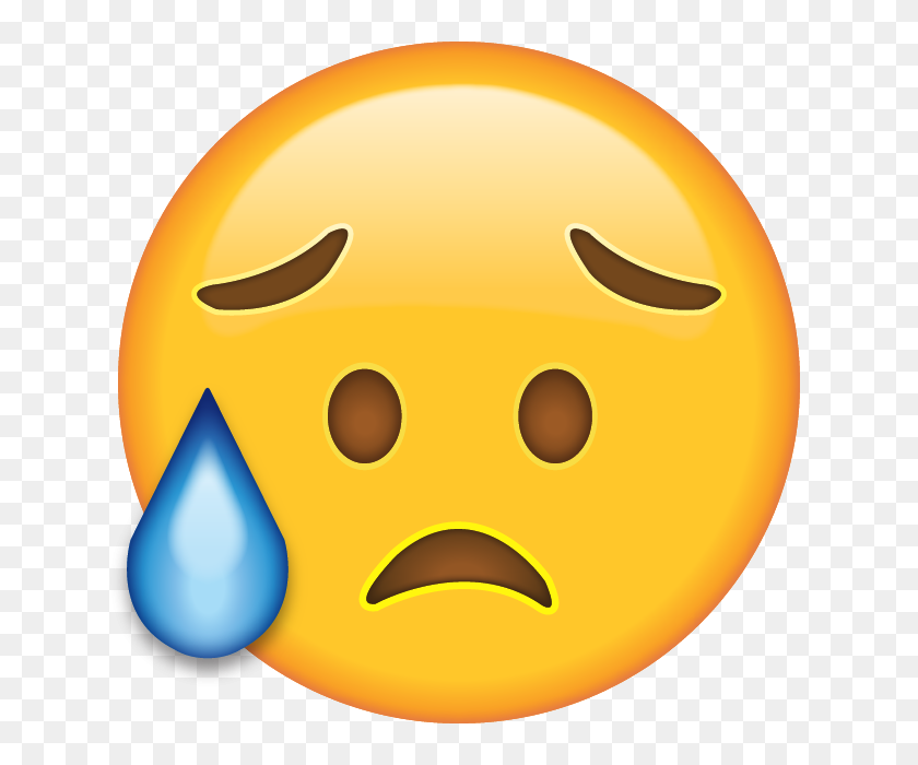 640x640 Скачать Разочарованный, Но Облегченный Смайлик Emoji Island - Испуганный Смайлик Png
