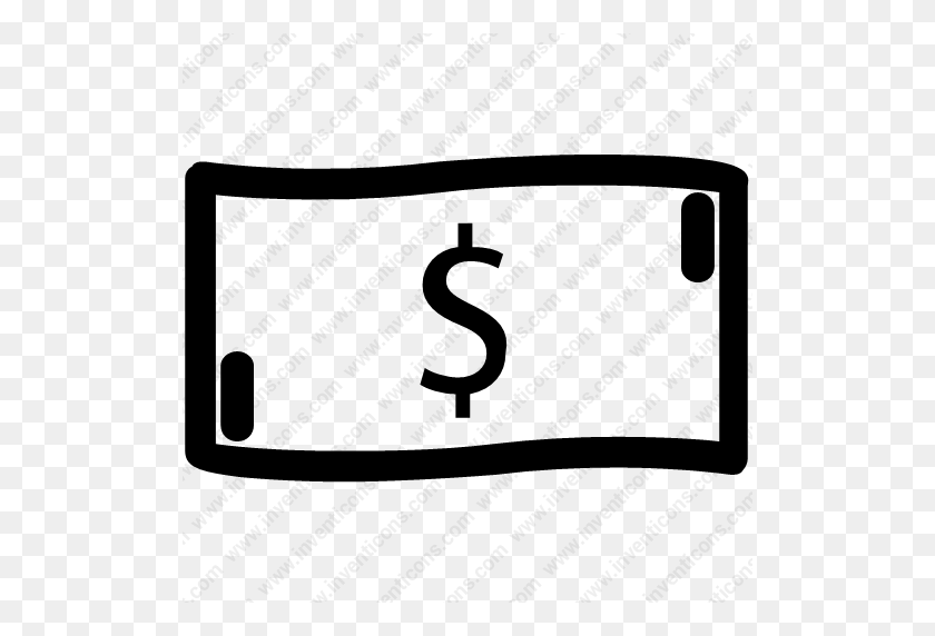 512x512 Download Dollars,cash,currency,financial,money,bank Icon Inventicons - Dollar Bill Clip Art Black And White