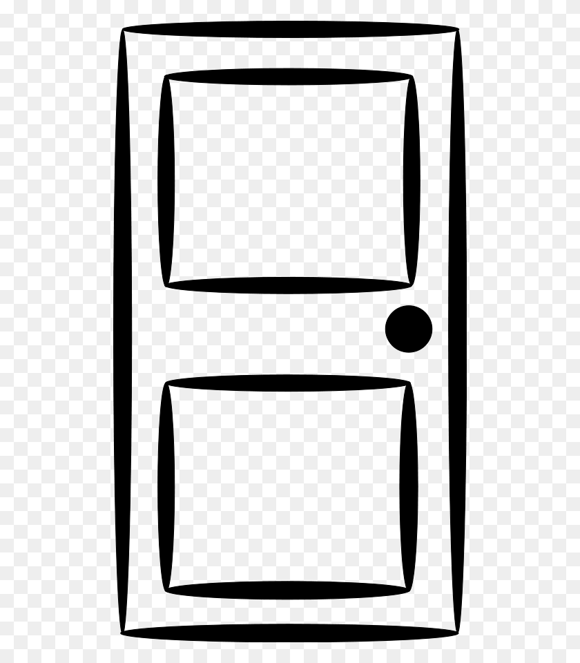 512x900 Скачать Рисунок Дверной Линии - Офисный Клипарт Черно-Белый