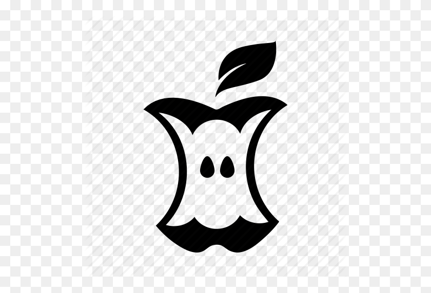 512x512 Скачать Eat Apple Иконка Клипарт Little Apple Компьютер Пилатес Co - Еда Клипарт Черно-Белый