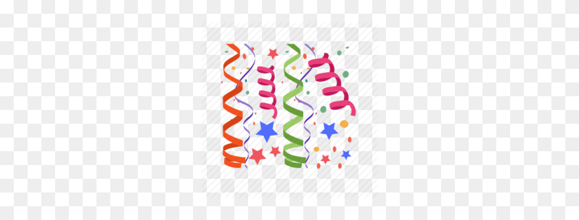 260x260 Скачать Emoji Party Popper Clipart Party Popper Emoji Emoji - Birthday Streamers Clipart