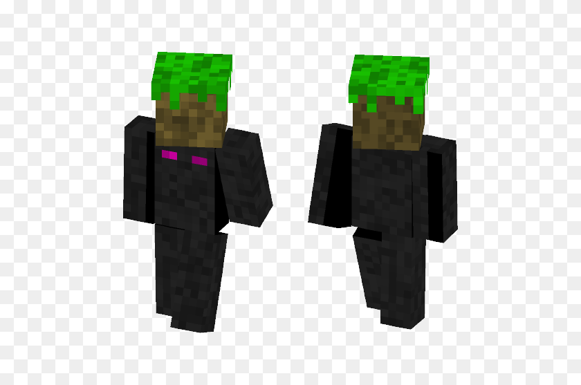 584x497 Download Enderman With Grass Block Minecraft Skin For Free - Minecraft Block PNG