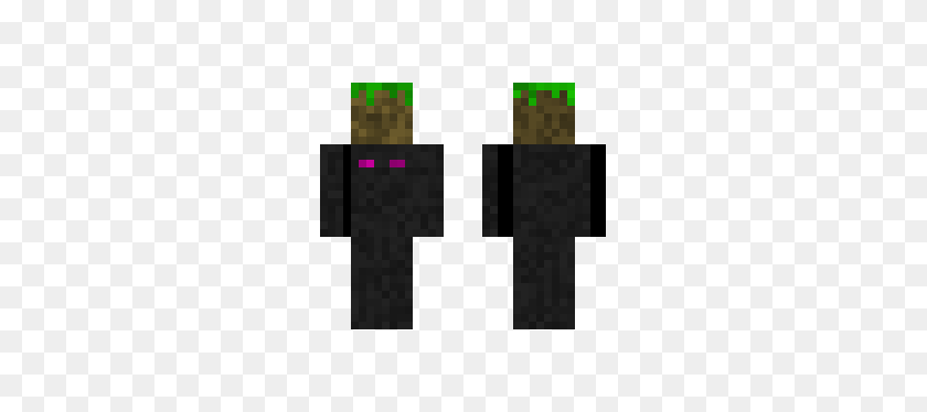 329x314 Download Enderman With Grass Block Minecraft Skin For Free - Minecraft Grass Block PNG