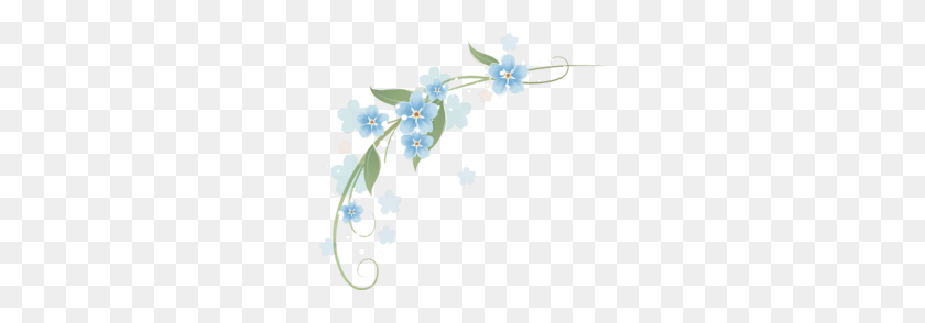 260x234 Download Esquinero De Flores Azules Clipart Flower Borders - Iris Flower Clipart