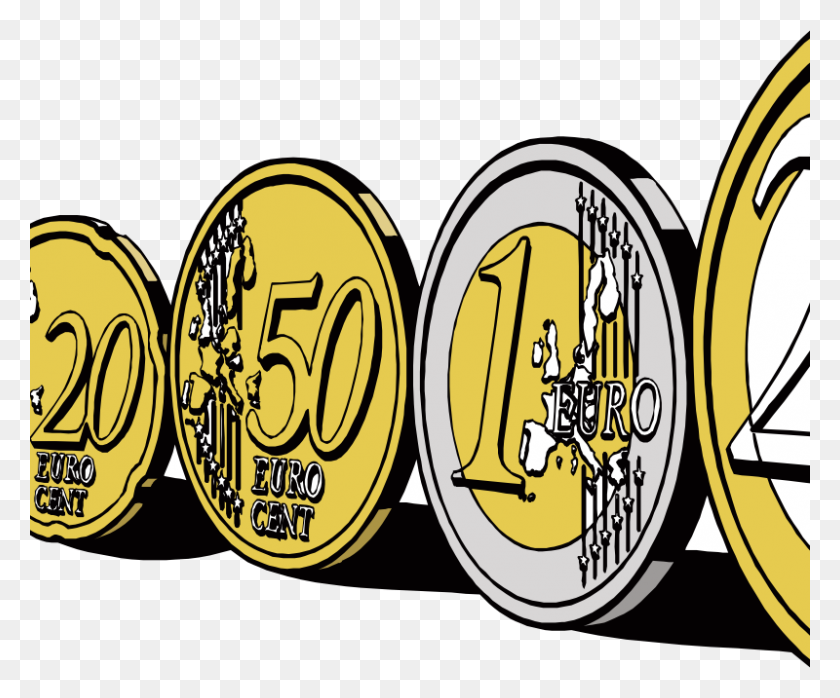 800x655 Download Euro Clipart Euro Coins Clip Art Money, Coin, Yellow - Stack Of Coins Clipart