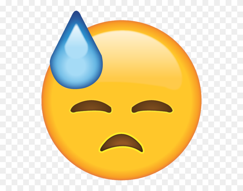 600x600 Скачать Лицо С Холодным Потом Emoji Emoji Island - Worried Emoji Png