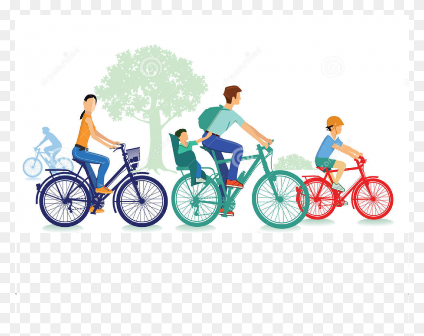 900x699 Download Familia En Bicicleta Vector Clipart Bicycle Cycling Clip - Road Bike Clipart