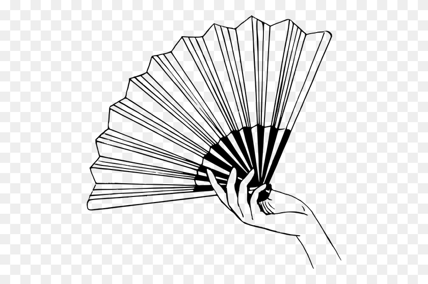 500x498 Download Fan Picture Blanco Y Negro Clipart Hand Fan Clipart - Black And White Hand Clipart