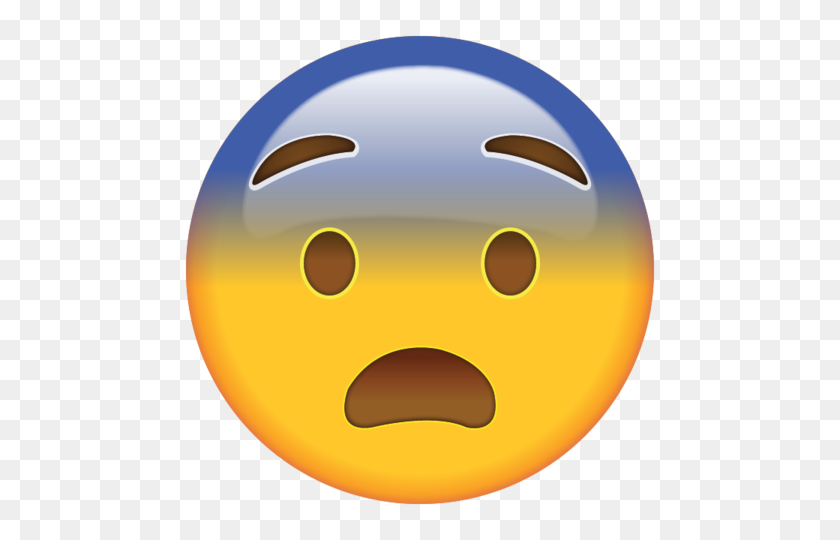 480x480 Download Fearful Face Emoji Emoji Island - Scared Emoji PNG