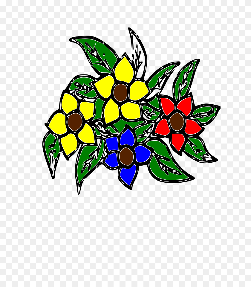 636x900 Download Flores Colors Clipart - Flores PNG