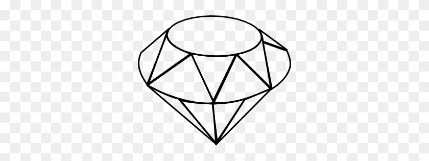 300x255 Download For Free Diamond Outline Png In High Resolution - Diamond Outline PNG