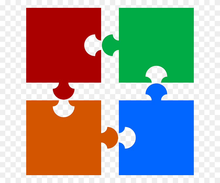 640x640 Descargar Cuatro Piezas De Rompecabezas Clipart Jigsaw Puzzles Clipart - Jigsaw Puzzle Clipart