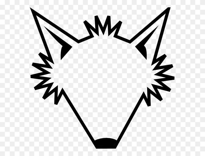 600x579 Descargar Fox Face Coloring - Wolf Head Clipart