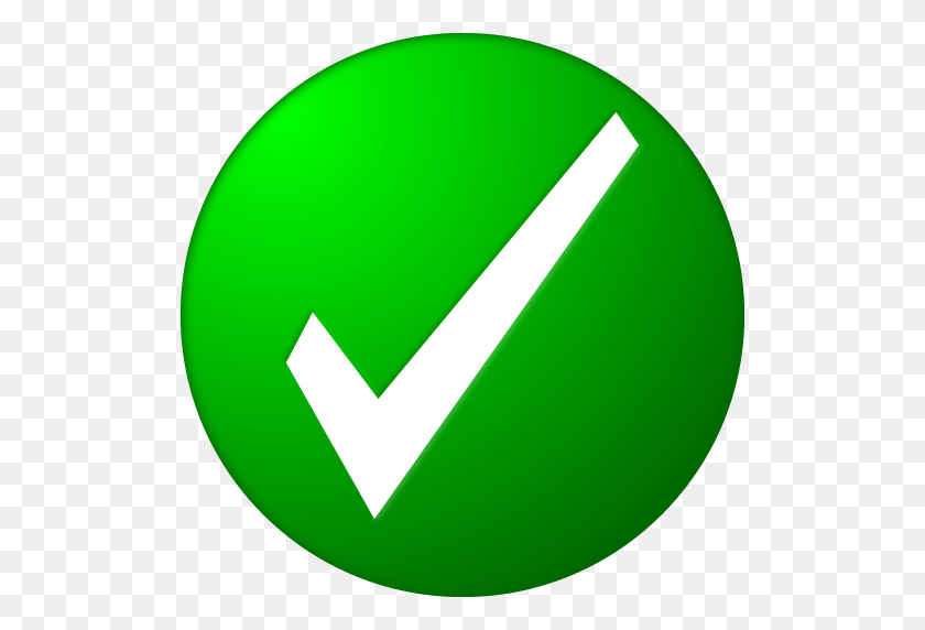 512x512 Download Free Check Mark Icons - Green Circle PNG
