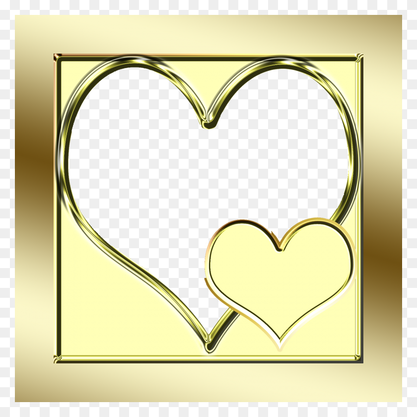 1500x1500 Download Free High Quality Frame Heart Png Transparent Images - Gold Heart PNG