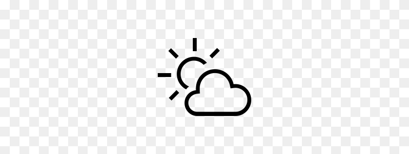 256x256 Download From Cloud Icon - Partly Sunny Clipart
