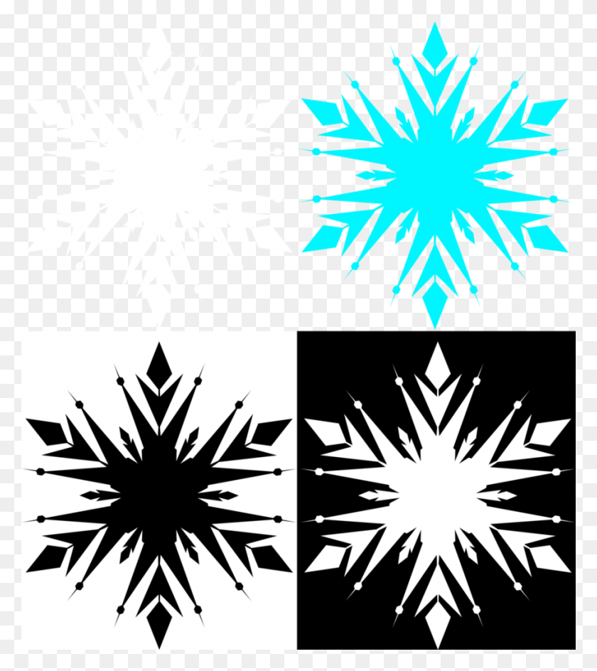 900x1021 Скачать Frozen Snowflake Silhouette Clipart Elsa Anna Clip Art - Snowflake Borders Clipart