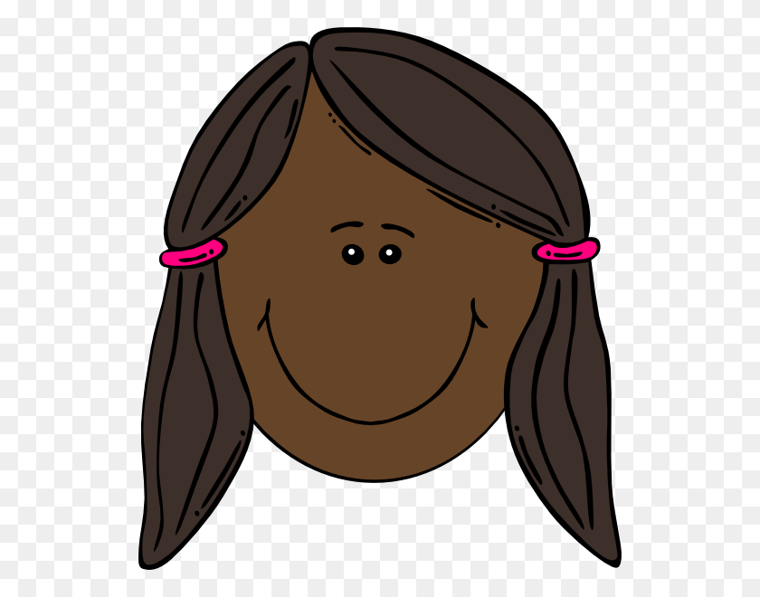 534x600 Download Girl With Pigtails Clipart - Pigtails Clipart