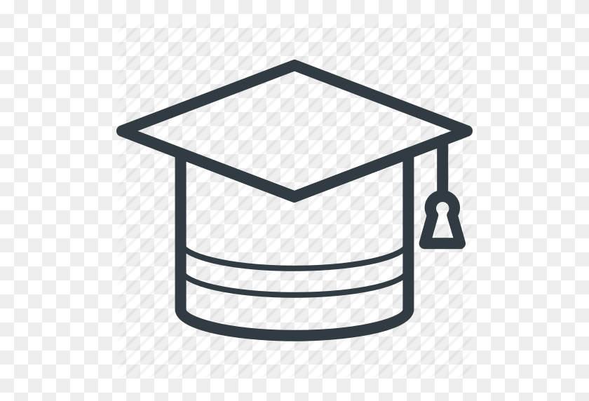 512x512 Download Graduation Hat Outline Icon Clipart Square Academic Cap - Graduation Cap Clipart
