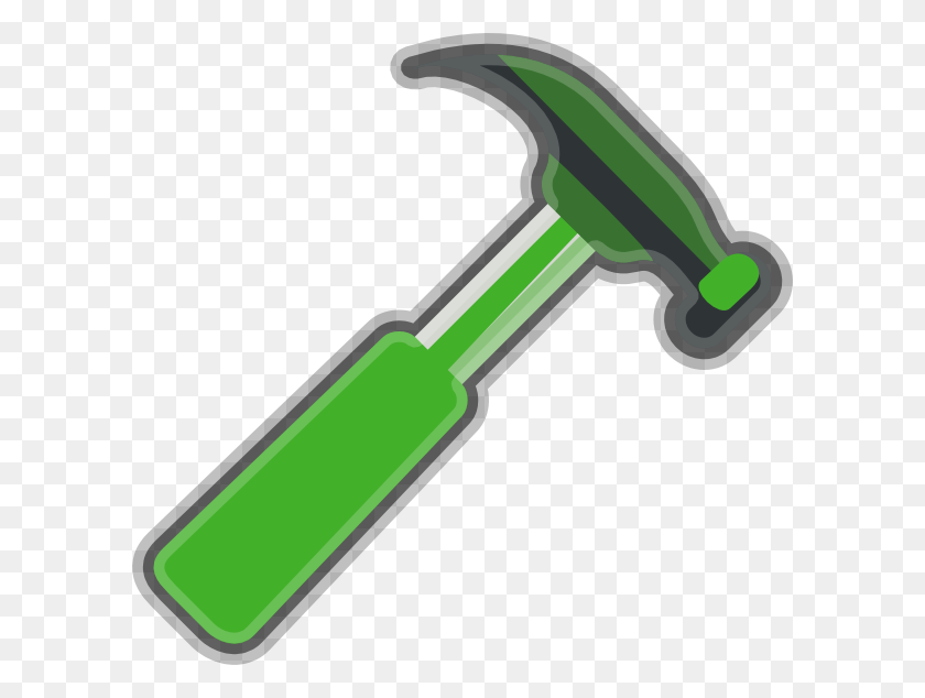 600x574 Download Green Hammer Gray Clipart - Hammer PNG