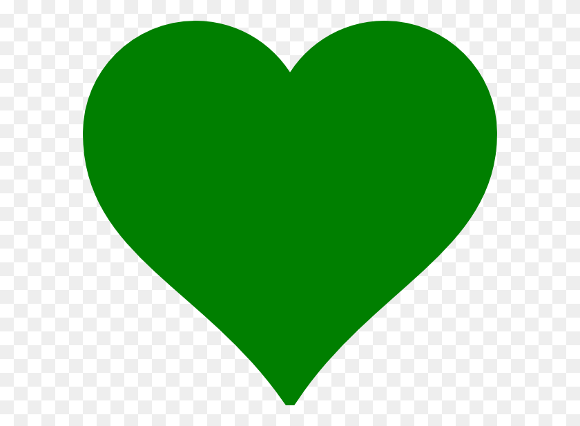 600x557 Download Green Heart Solid Clipart - Green Heart PNG