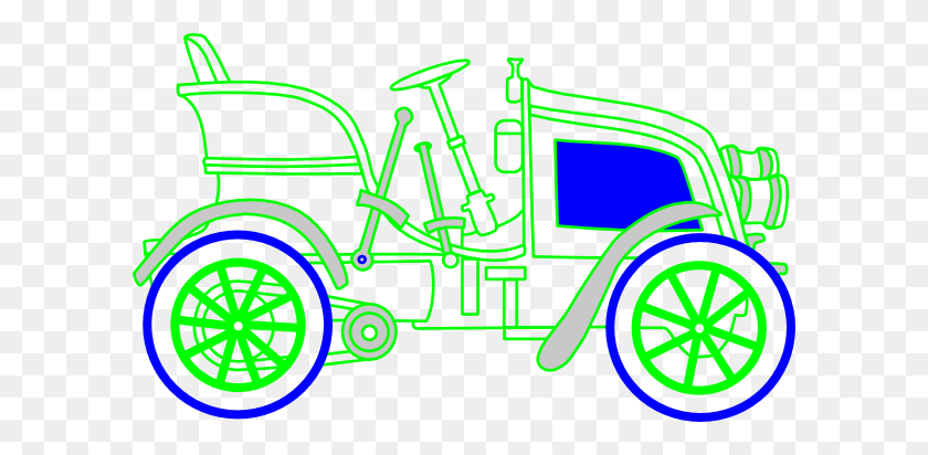 600x352 Download Green Old Fashioned Car Clipart - Old Car PNG