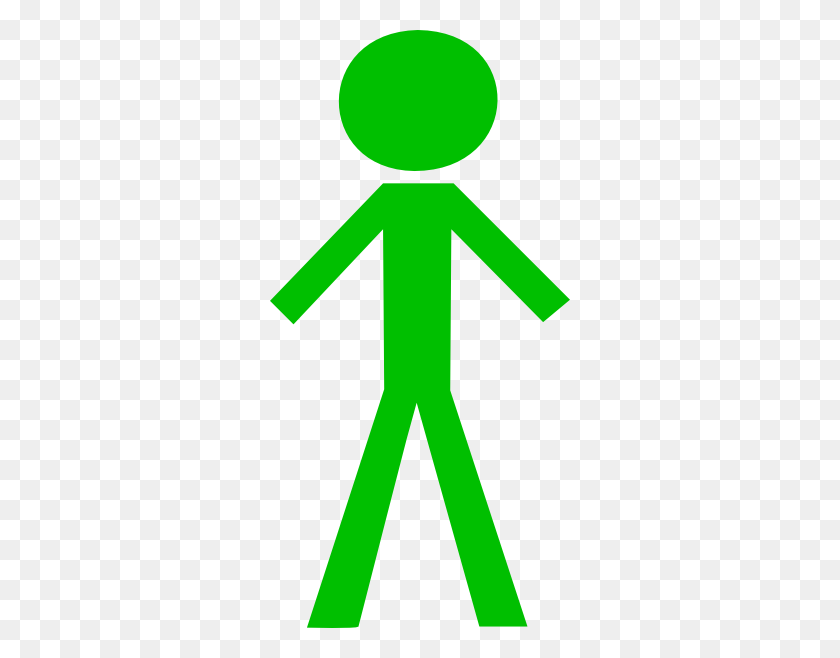 300x598 Download Green Stick Figure Clipart - Stick Figures PNG