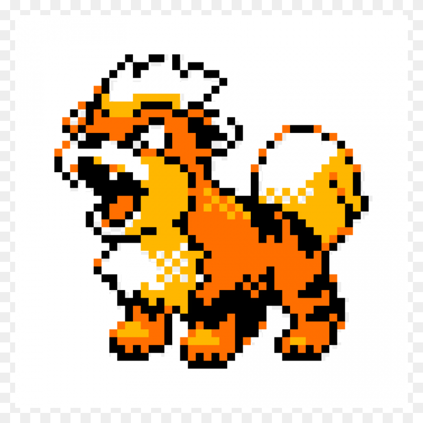 900x900 Download Growlithe Pixel Art Clipart Gold And Silver - Pokemon Clipart PNG