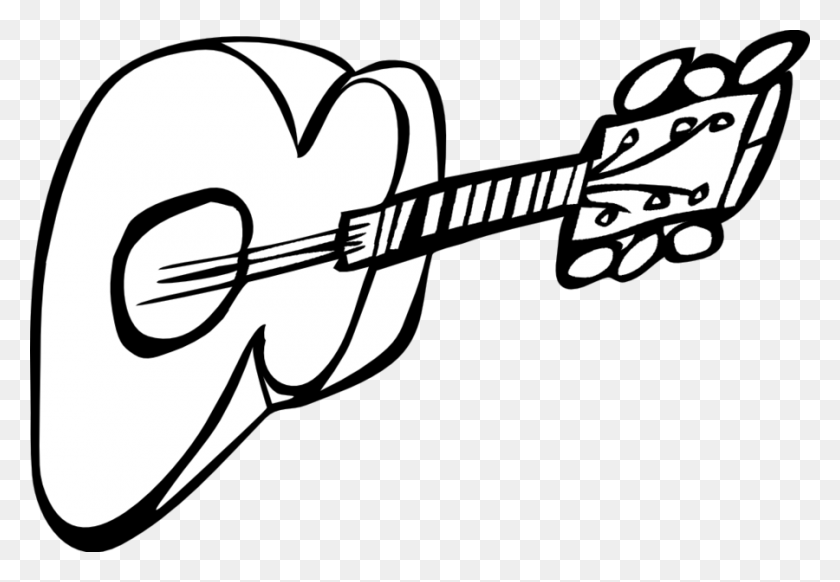 900x603 Download Guitar Cartoon Black And White Clipart Electric Guitar - Playing Guitar Clipart