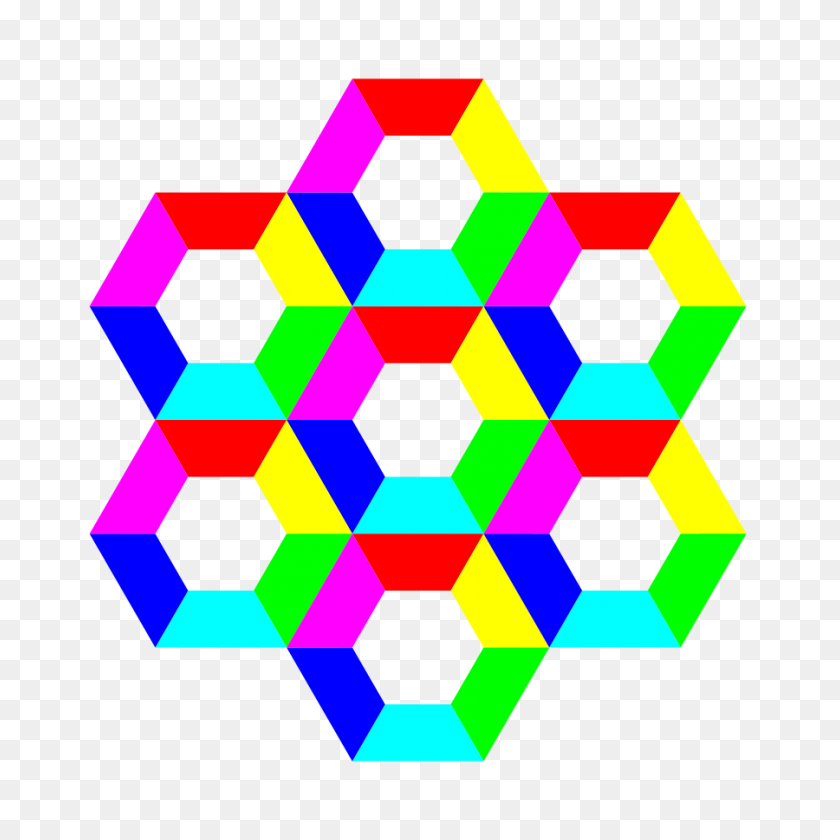 900x900 Download Half Hexagon Fun Clipart - Hexagon Pattern PNG