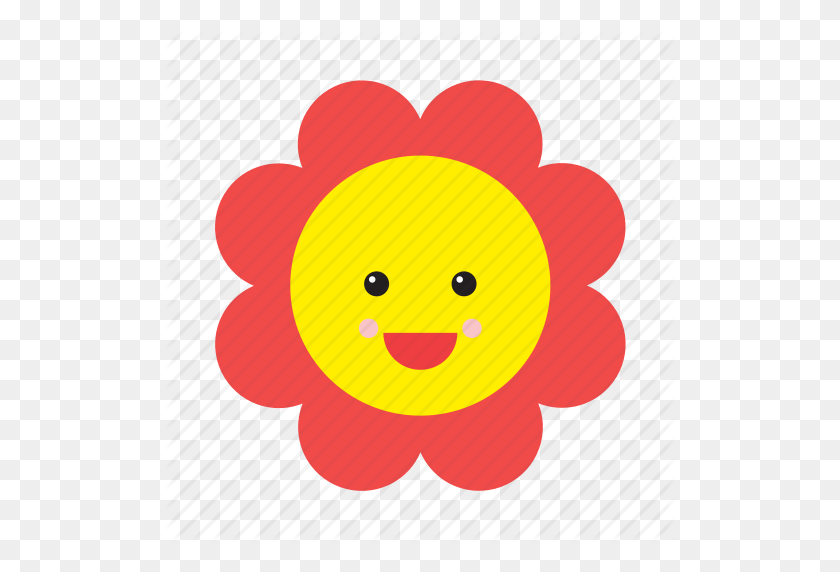 512x512 Descargar Happy Flower Emoji Png Clipart Smiley Iconos De Equipo Clip - Happy Flower Clipart