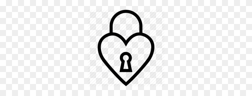 260x260 Download Heart Lock Clipart Padlock Love Lock Clip Art - Cross Heart Clipart