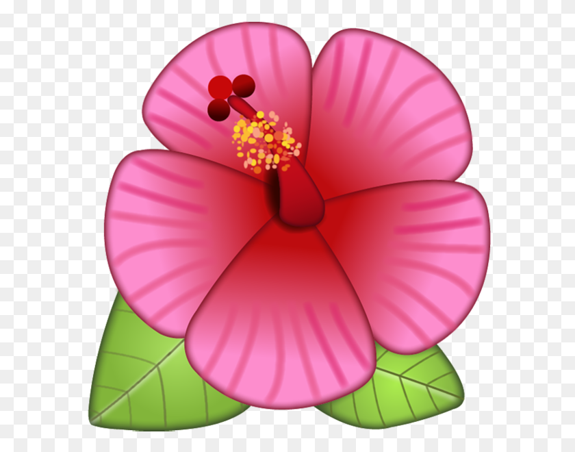 595x600 Скачать Эмодзи Цветок Гибискуса Изображение На Острове Эмодзи Png - Цветочный Эмодзи Png