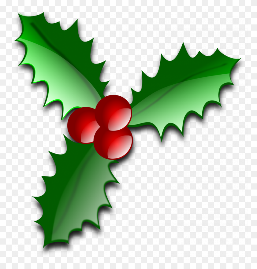 900x947 Download Holly Christmas Png Clipart Christmas Day Common Holly - Fruit Clipart