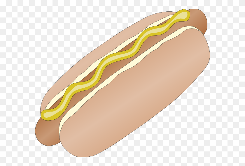 600x510 Download Hot Dog In Bun With Mustard Clipart - Mustard PNG
