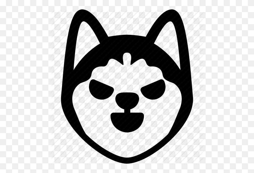 512x512 Descargar Husky Emoji Clipart Imágenes Prediseñadas De Husky Siberiano Husky - Emoji Clipart Blanco Y Negro