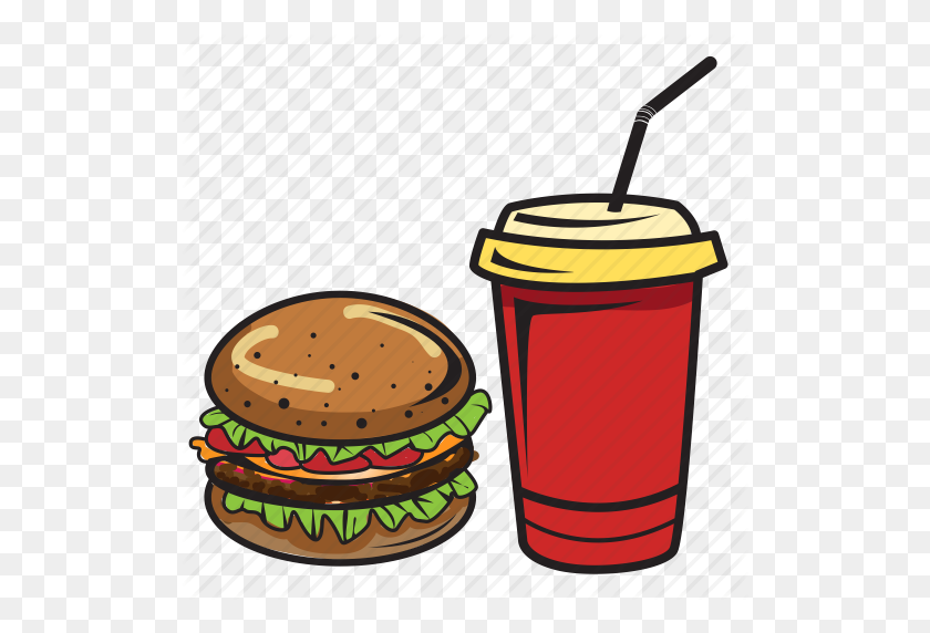 512x512 Download Icon Food Color Png Clipart Hamburger Fizzy Drinks Clip - Sandwich Clipart PNG