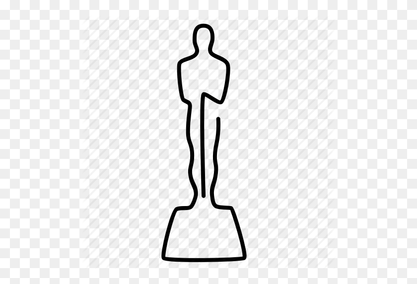 512x512 Download Icon Oscar Statue Png White Clipart Academy Awards - Trophy Clipart Black And White