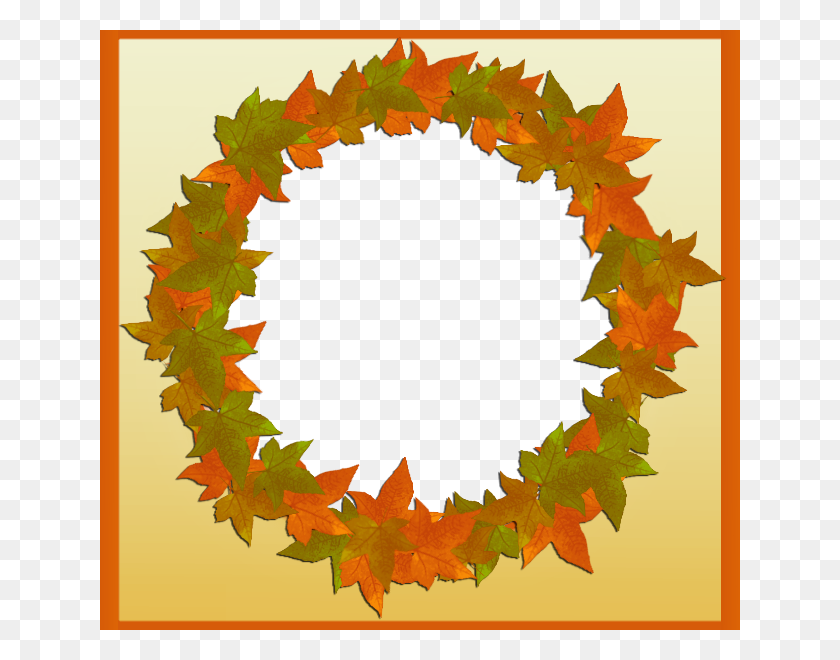 640x600 Download Leaf Clipart Maple Leaf Wreath - Leaf Wreath PNG