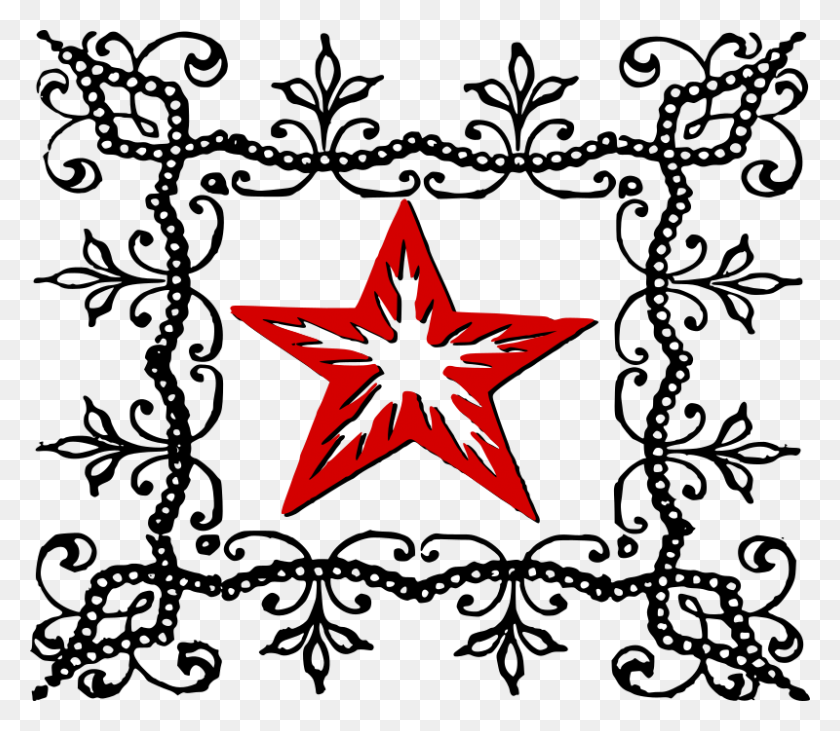800x689 Download Leaf Clipart Pentagram Hexagram Clip Art White, Flower - Christmas Tree Clipart Black And White