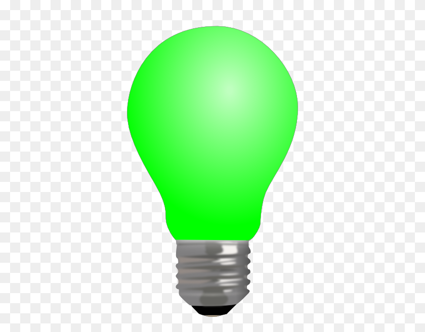 378x597 Download Light Bulb Full Green Wo Fillament Clipart - Yellow Light Clipart