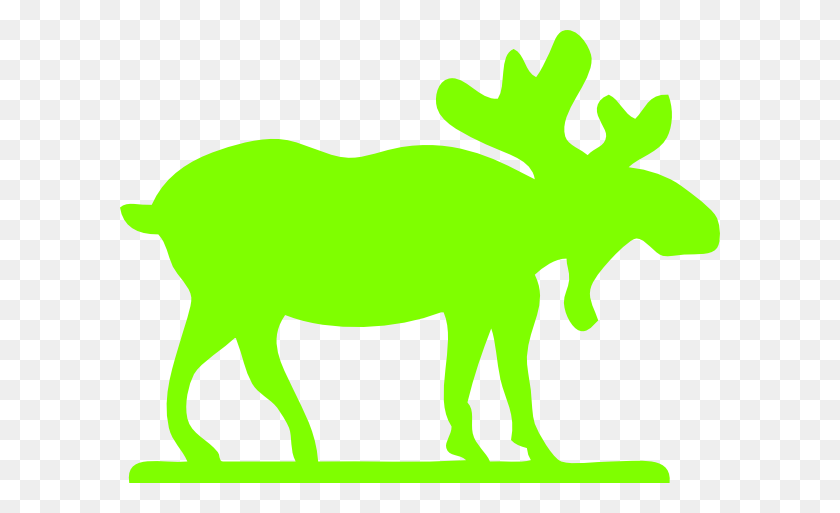 600x453 Download Lime Green Moose Clipart - Moose Silhouette PNG