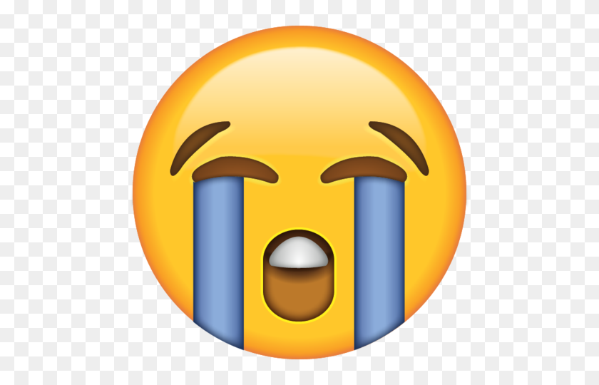 480x480 Скачать Громко Плачущее Лицо Emoji Emoji Island - Грустное Лицо Emoji Png