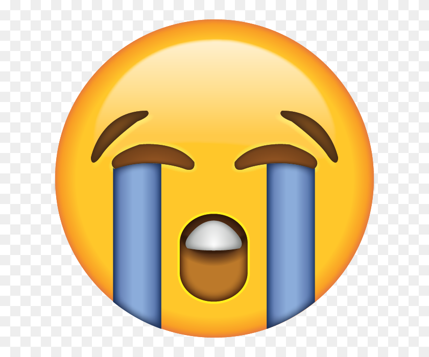 640x640 Descargar Fuerte Llorando Cara Emoji Emoji Island - Lágrima Emoji Png