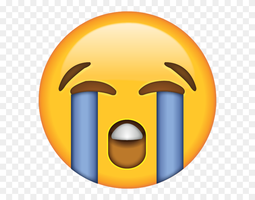 600x600 Descargar Fuerte Llorando Emoji De La Cara De La Isla De Emoji - Cara Emoji Png