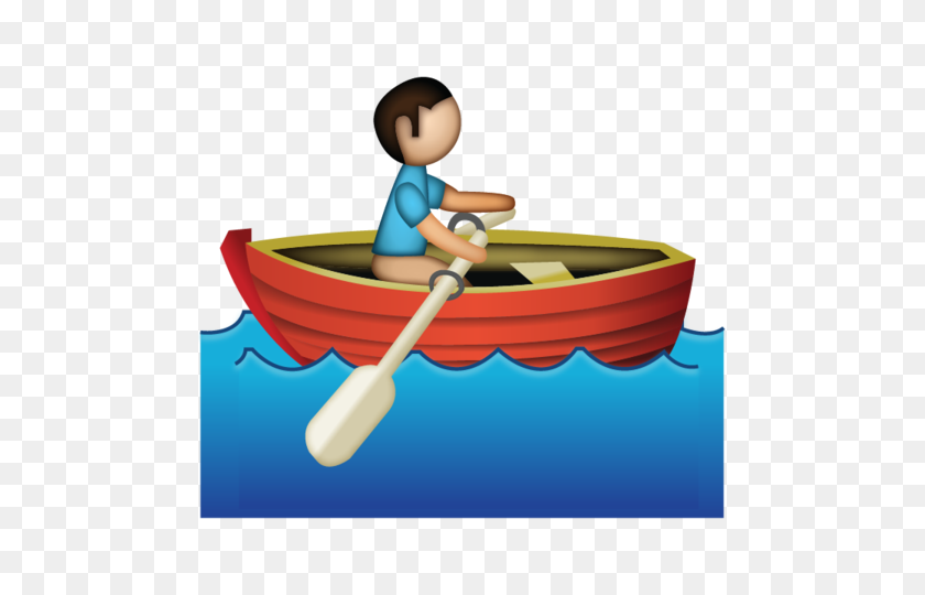 480x480 Скачать Man Rowing Emoji Emoji Island - Лодка Emoji Png